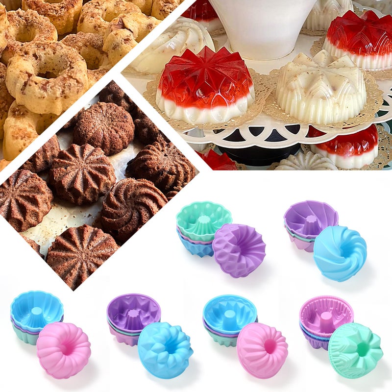 To Encounter 24-Pack Silicone Molds - Nonstick 3-Inch Silicone Donut Mold, Baking Cups, Donut Pan, Muffin, Jello, Bagel Pan - Oven, Microwave, Dishwasher Safe - Image 4